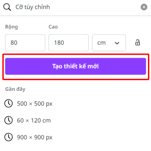 tạo thiết kế mới