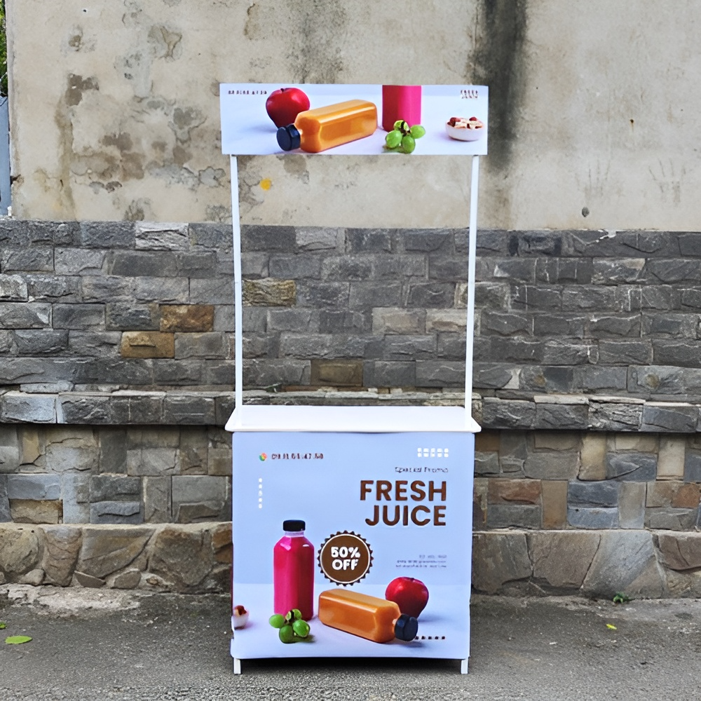 booth sampling sắt gấp bốn