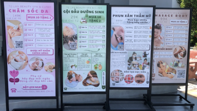 avt standee chân sắt ngoài trời