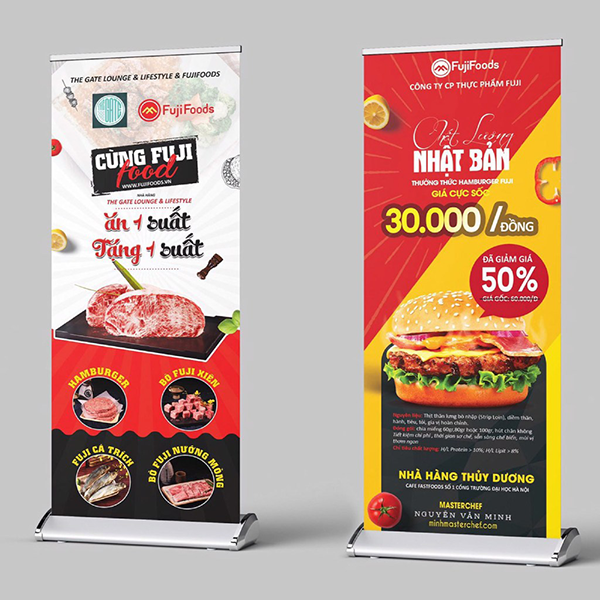 standee cuốn nhôm tốt